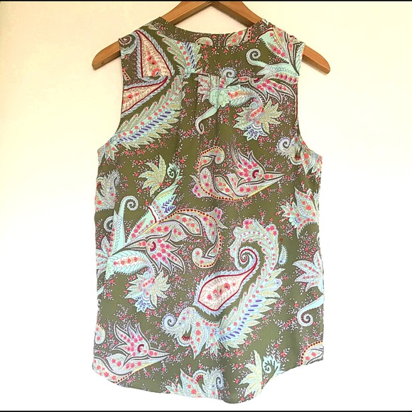 American Eagle Sleeveless Button Down Top Floral Size Small Petite SP - Picture 6 of 6
